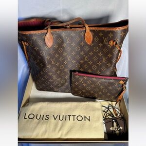 Authentic Louis Vuitton Neverfull NM GM Monogram Pivoine Tote Bag